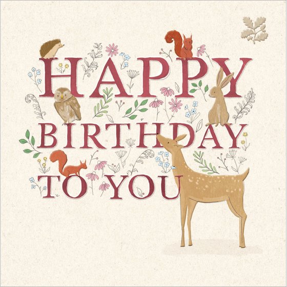Woodmansterne National Trust Apple Tree Orchard Animals Gather Birthday Card*
