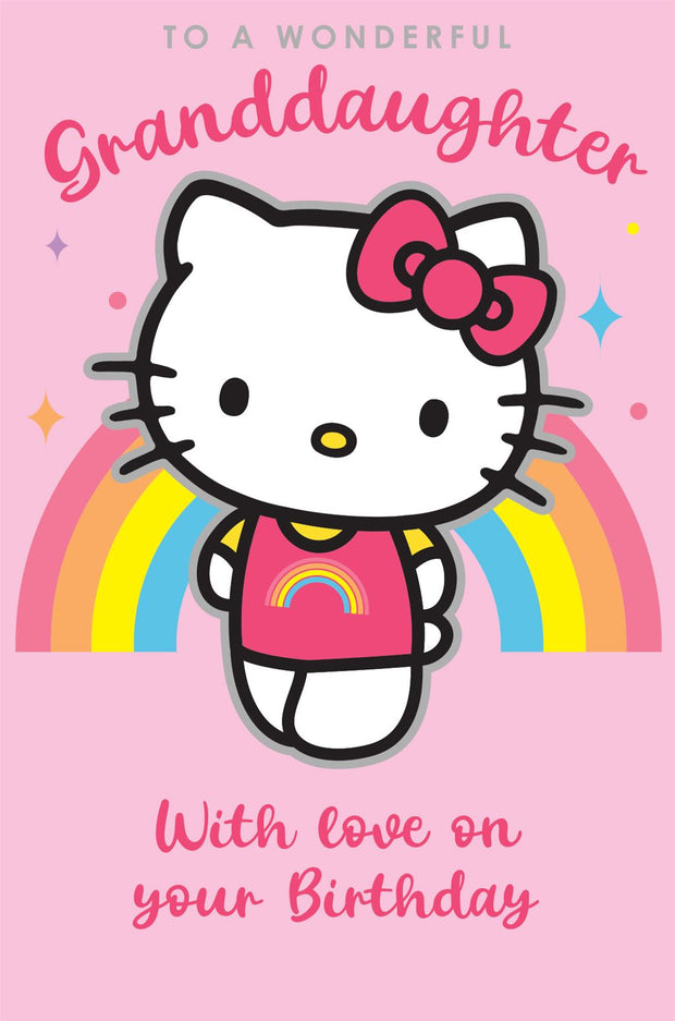 Words N Wishes Hello Kitty Granddaughter Birthday Card