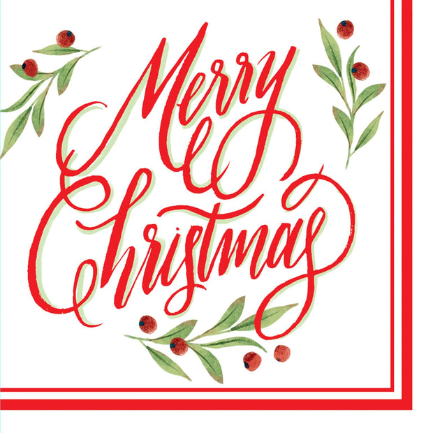 Glick Merry Christmas Rouge Napkins 20pk*