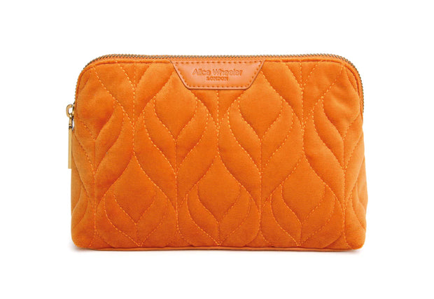 Alice Wheeler Orange Velvet Make Up Bag