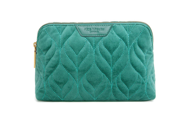 Alice Wheeler Teal Velvet Make Up Bag