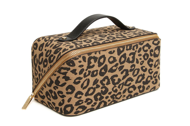 Alice Wheeler Dark Leopard Print Make Up Train Case**
