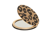 Alice Wheeler Dark Leopard Print - Round Mirror compact**