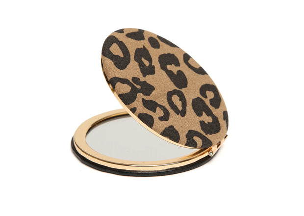 Alice Wheeler Dark Leopard Print - Round Mirror compact**