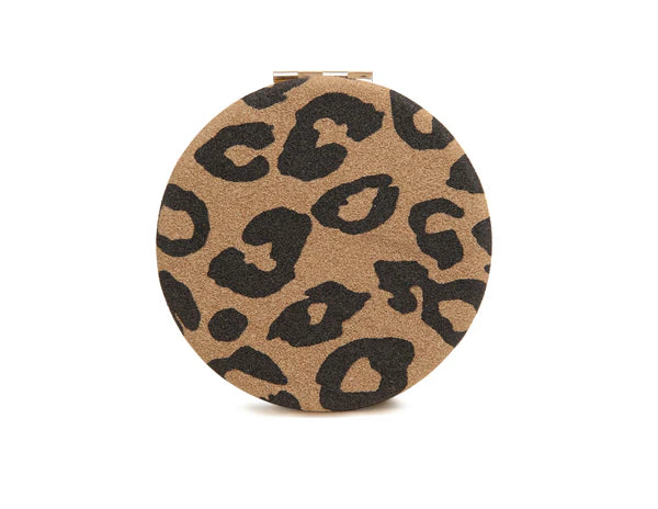 Alice Wheeler Dark Leopard Print - Round Mirror compact**