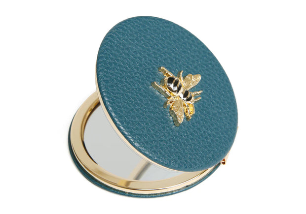 Alice Wheeler Teal - Round Mirror compact