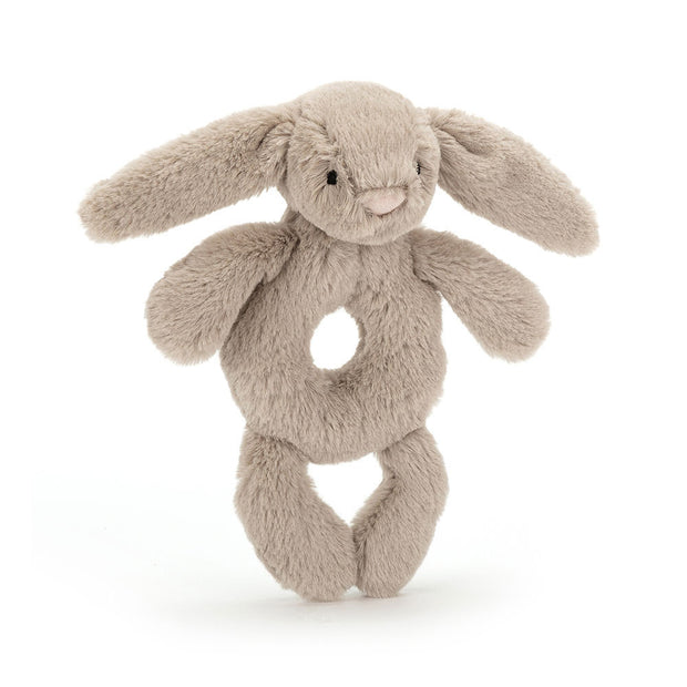 Jellycat Bashful Beige Bunny Ring Rattle Grabber