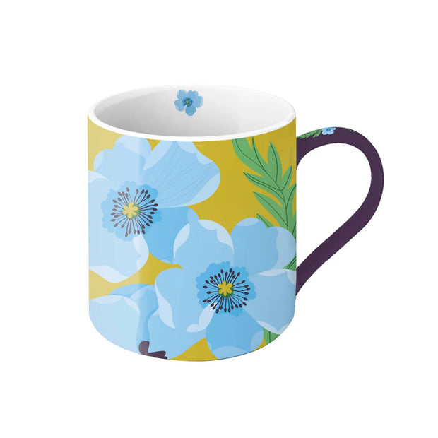 Belly Button Blue Poppy Fine Bone China Mug