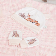 Wrendale 'Little Forest' Woodland animal Newborn Hat and Mitten Set