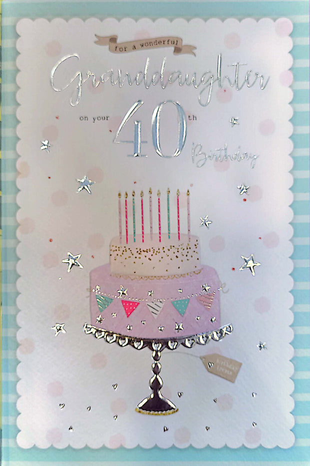 To A Lovely Granddaughter On Your 40th Birthday Card