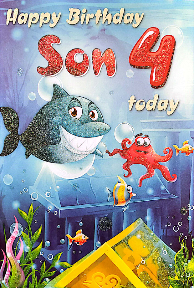 Cardigan Cards Son 4th Birthday Card