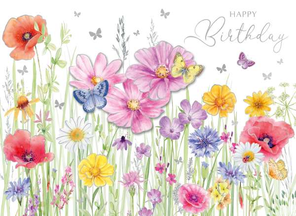 Noel Tatt Wildflowers Decoupage Birthday Card*