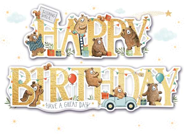 Noel Tatt Mischievous Bears Birthday Card