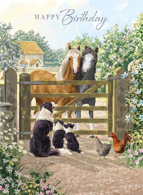 Noel Tatt Farm Gate Birthday Card*