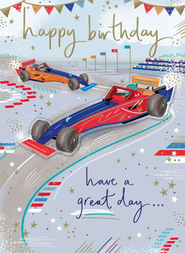 Noel Tatt Formula 1 Decoupage Birthday Card*