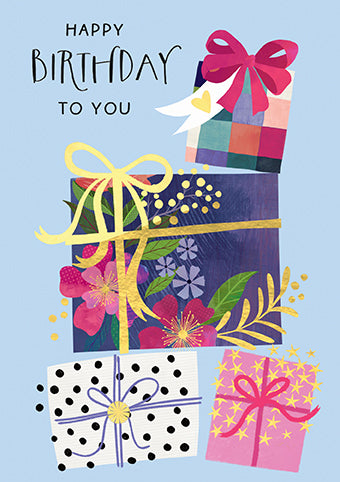 Paper Rose Birthday Presents Birthday Card*