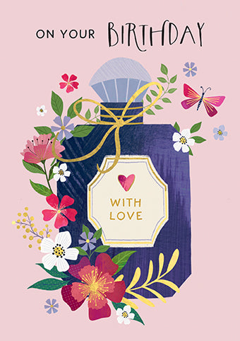 Paper Rose Perfume Birthday Card*