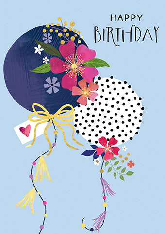 Paper Rose Balloons Birthday Card*