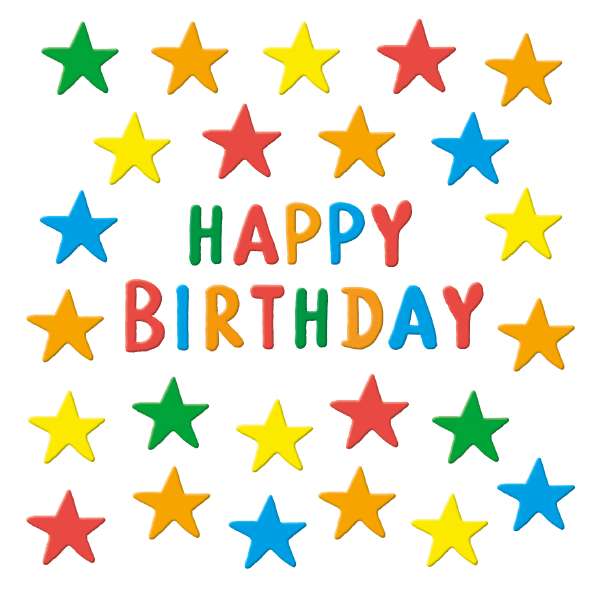 Noel Tatt Neon Star Birthday Card*
