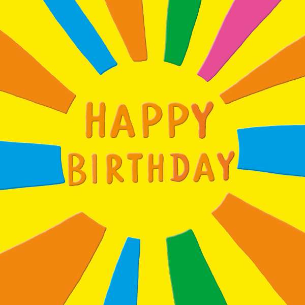 Noel Tatt Neon Sun Birthday Card*