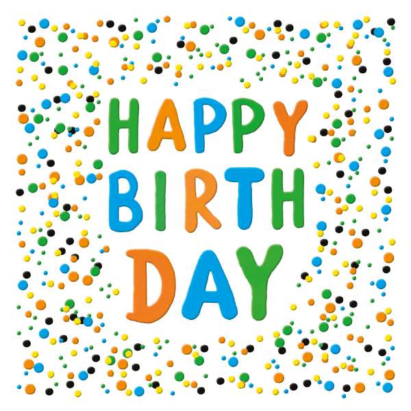 Noel Tatt Neon Happy Birthday Card*