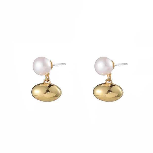 Gold Plated Fresh Water Pearl Earrings**