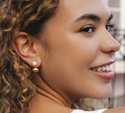 Gold Plated Fresh Water Pearl Earrings**