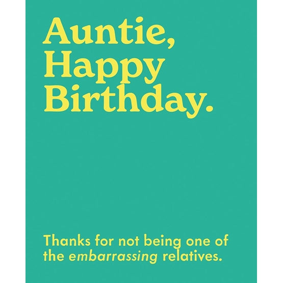 Mint Auntie Birthday Humour Card*