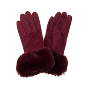 Cherry Ladies Faux Fur Cuff Gloves**