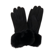 Ebony Ladies Faux Fur Cuff Gloves**