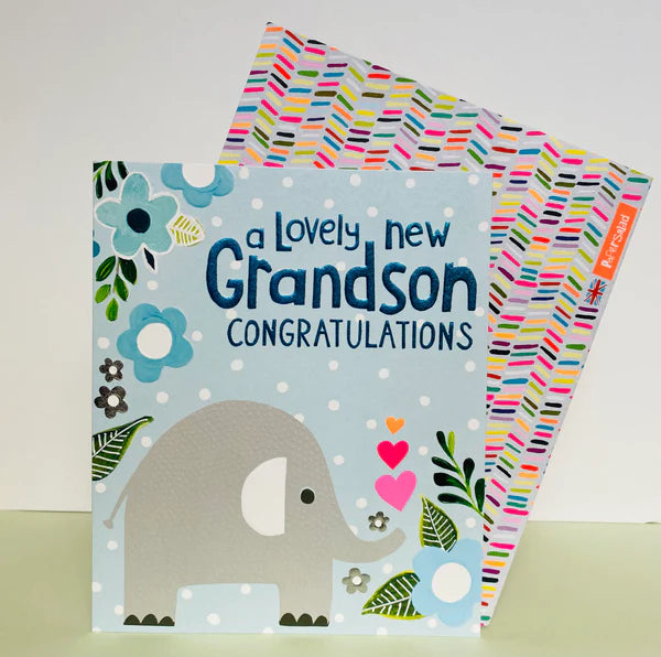 Paper Salad Birth of your Baby Grandson Card