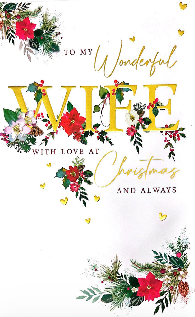 Words N Wishes Wife Christmas Card**