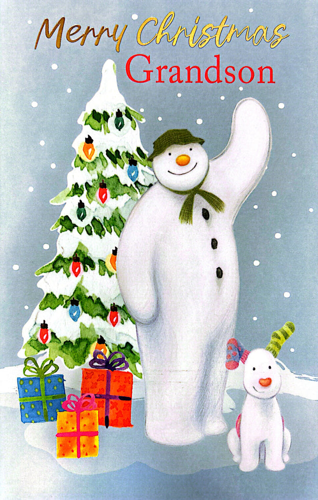 Words N Wishes The Snowman & The Snowdog Grandson Christmas Card**