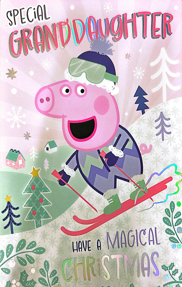 Words N Wishes Peppa Pig Granddaughter Christmas Card**