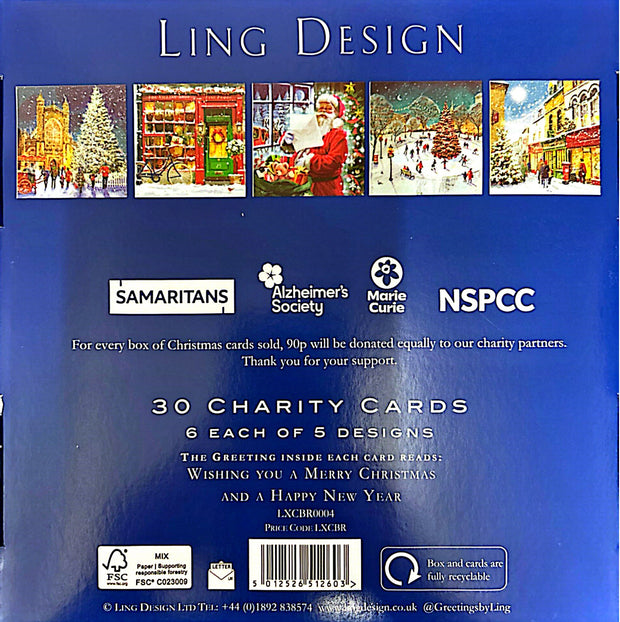 Ling Design Box of 30 Charity Christmas Card**