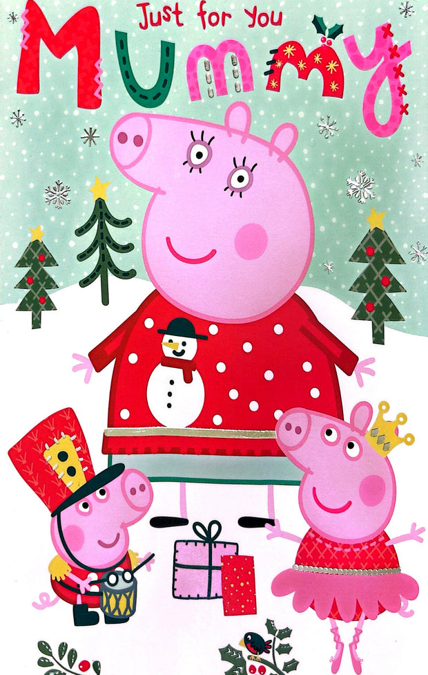 Words N Wishes Peppa Pig Mummy Christmas Card**