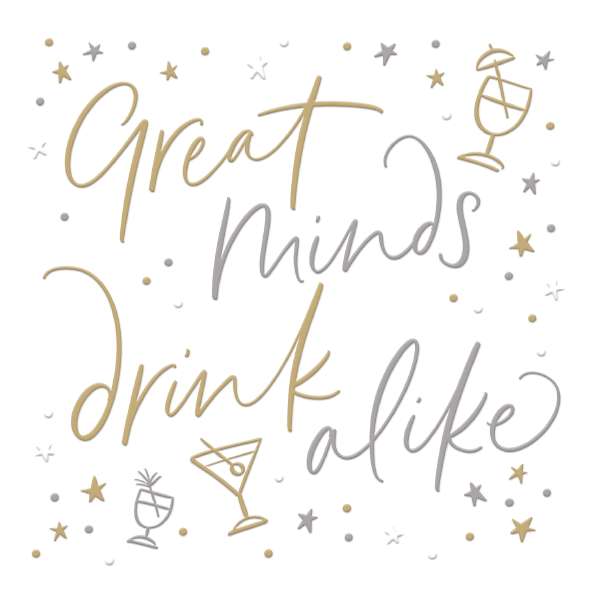 Noel Tatt Great Minds Drink Alike Blank Card