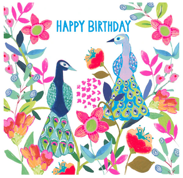 Papersalad Bright Peacocks Birthday Card*