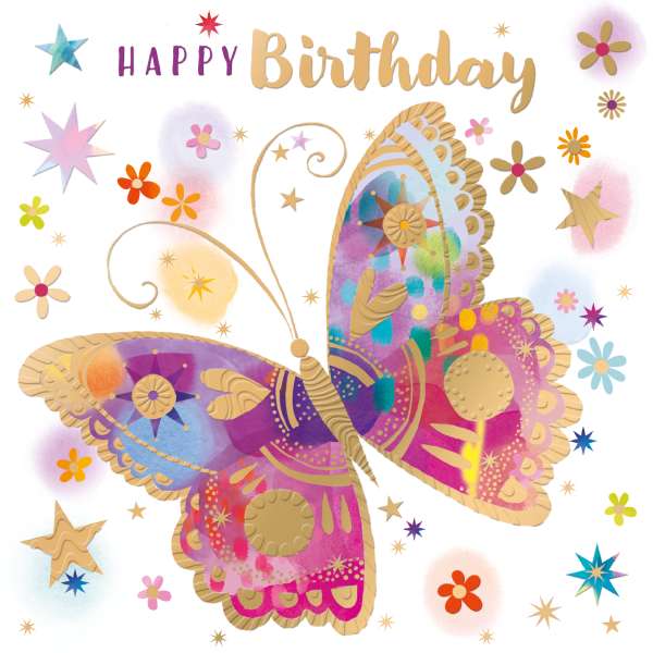 Noel Tatt Butterfly Birthday Blank Card