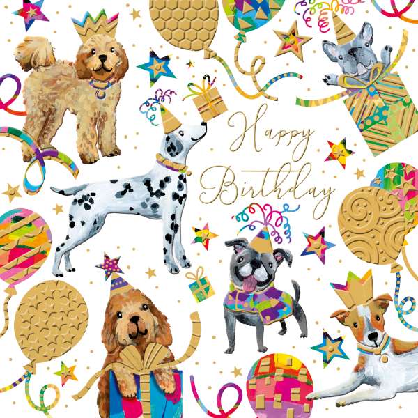 Noel Tatt Dog Birthday Blank Card