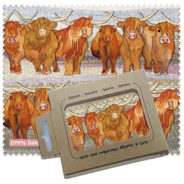 Emma Ball Highland Coos Lens Cloth