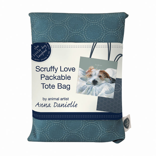 Little Dog Laughed "Scruffy Love" Dog Packable Shopping Bag