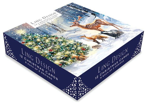 Ling Design Box of 12 Christmas Card**