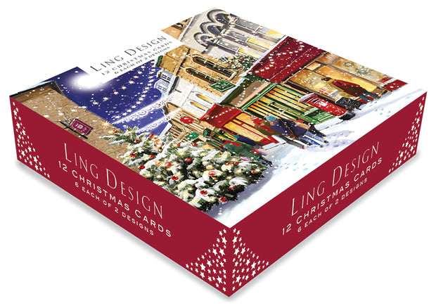 Ling Design Box of 12 Christmas Card**