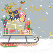 Ling Design Box of 5 Luxury Handmade Christmas Card**