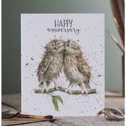 Wrendale 'Anniversary Owls' owl anniversary card