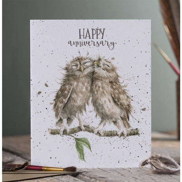 Wrendale 'Anniversary Owls' owl anniversary card
