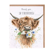 Wrendale 'So Moooch!' highland cow thank you card