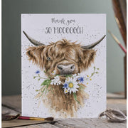 Wrendale 'So Moooch!' highland cow thank you card