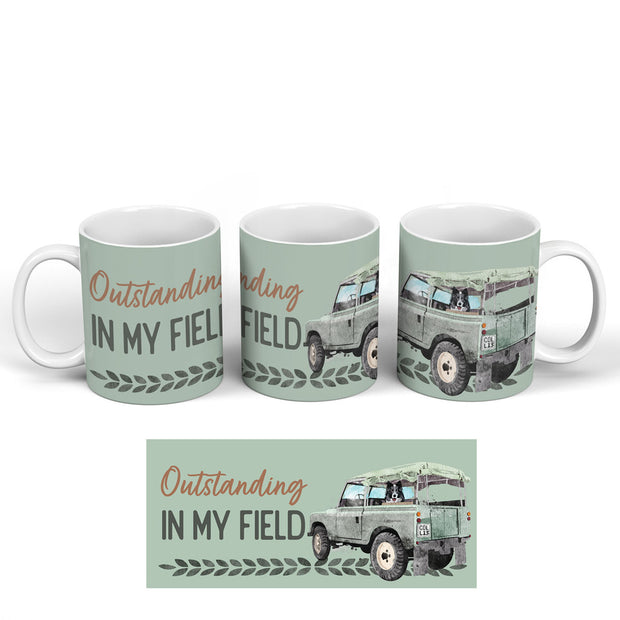Land Rover "Outstanding in my field" Mug